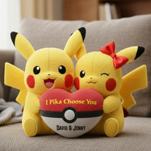 Load image into Gallery viewer, "I Pika Choose You" - Personalized Couple Pillow - Unique Gift for Couples, Friends and Loved Ones Pillow PopCulturePrints
