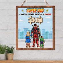 Load image into Gallery viewer, Personalized Super Dad Wood Sign - Custom Puzzle Piece Design for Father&#39;s Day Wood Sign PopCulturePrints
