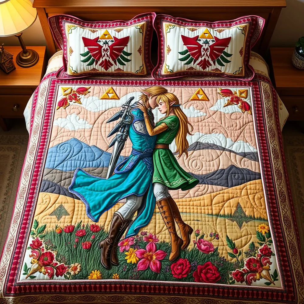 Personalized Adventure Game Quilt Bed Set for Couples - Unique Valentine's Day Gifts Blanket PopCulturePrints