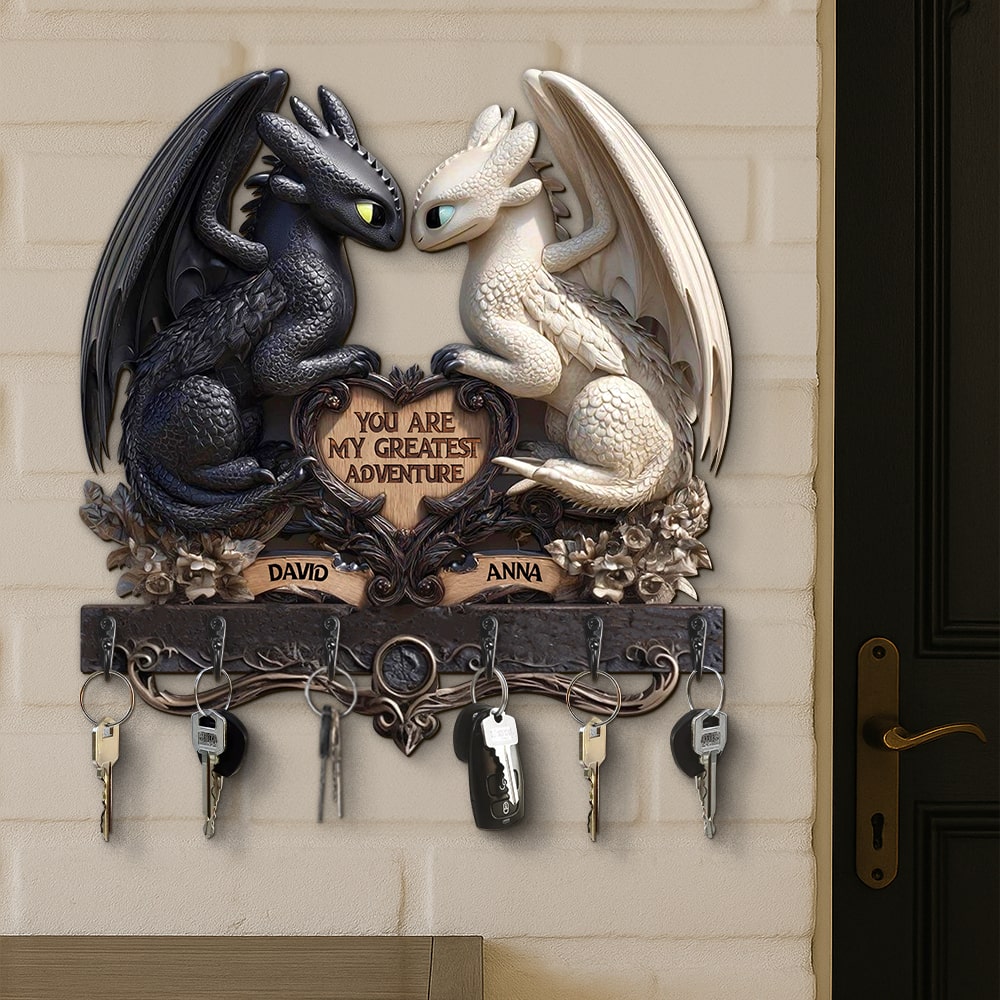 You Are My Greatest Adventure - Personalized Couple Key Hanger Wood Sign PopCulturePrints