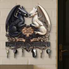 Load image into Gallery viewer, You Are My Greatest Adventure - Personalized Couple Key Hanger Wood Sign PopCulturePrints
