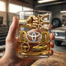 Load image into Gallery viewer, "Best Dad Ever" - Personalized Muscle Car Dad Round Glass - Unique Gift for Dads and Grandpas Glass PopCulturePrints
