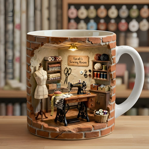 “For the Love of Sewing” - Personalized Sewing Coffee Mug - Custom Gift for Sewing Enthusiasts Coffee Mug PopCulturePrints