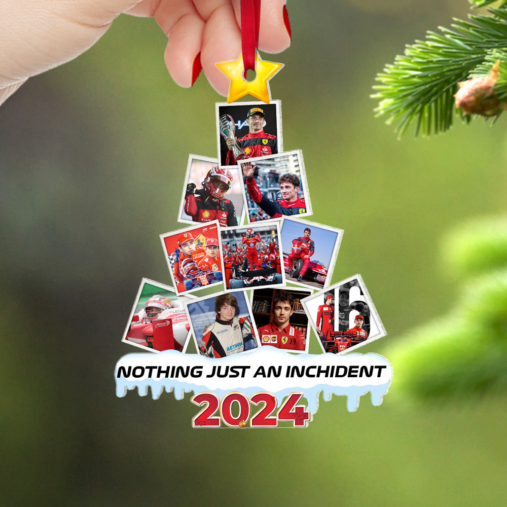 Personalized Racing Fan Christmas Ornament - Custom Photo Tree, Nothing Just An Incident 2024