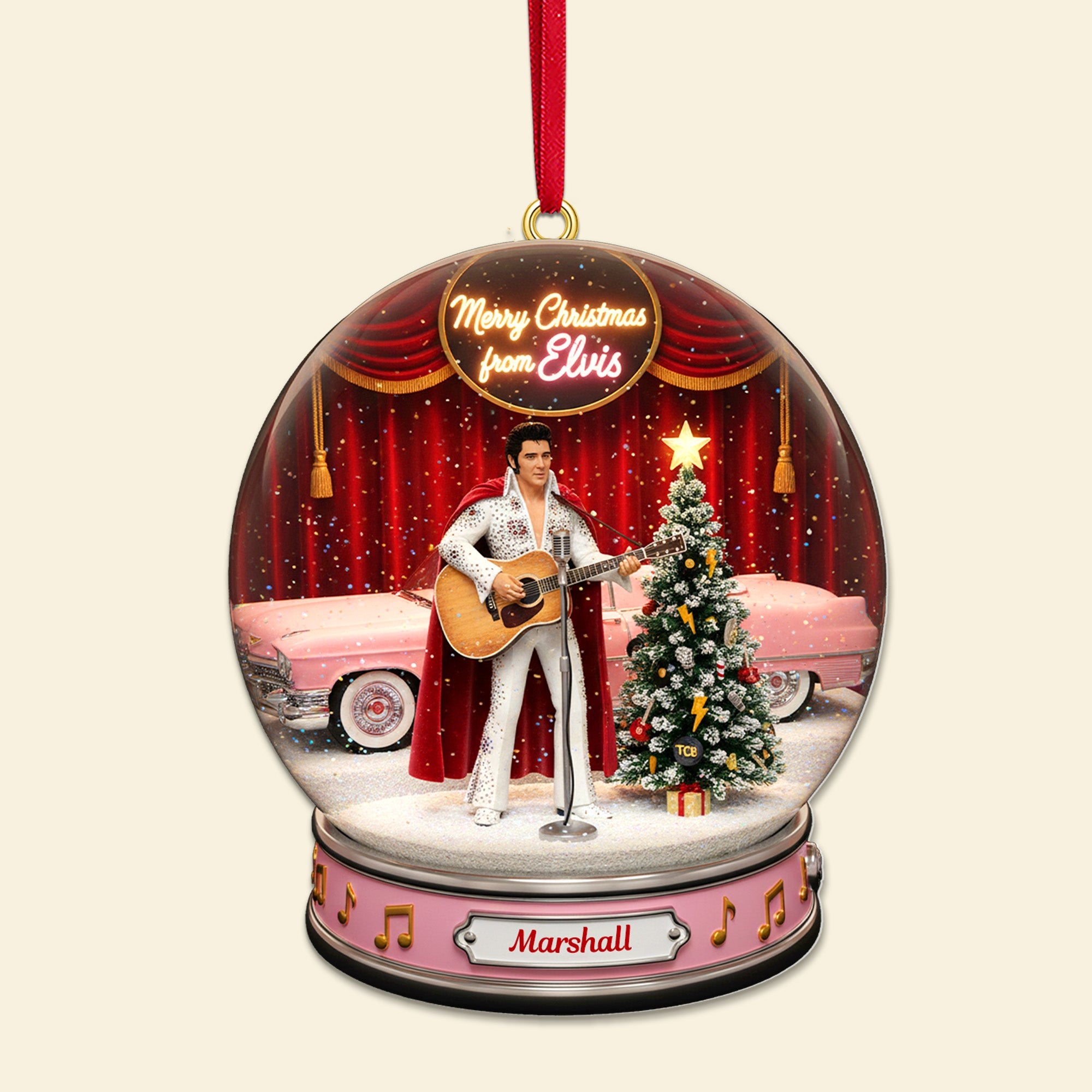 “Celebrate the King of Rock and Roll!” - Snowball Singer Fans Ornament - Personalized Gift for Elvis Fans Ornament PopCulturePrints