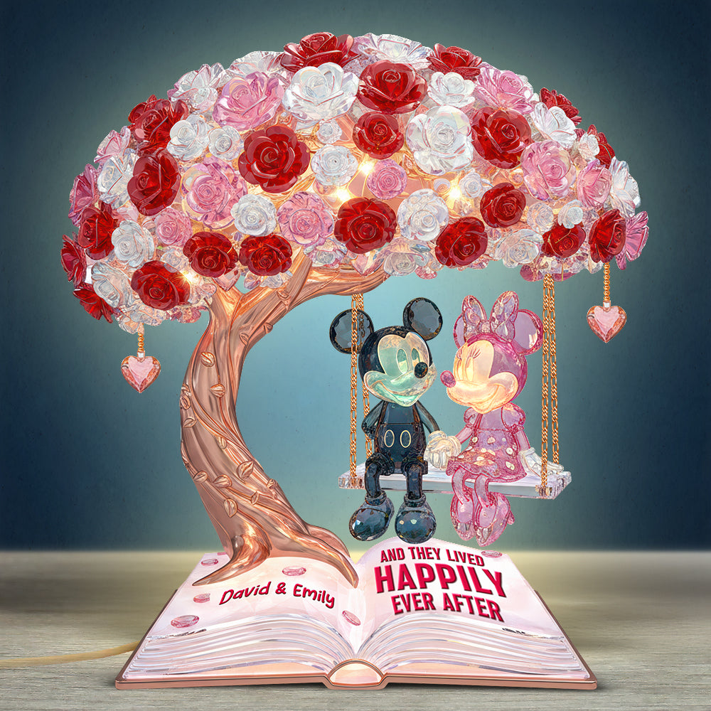 Forever Together: 'And They Lived Happily Ever After' – Personalized Acrylic Light Box for Couples Light Box PopCulturePrints