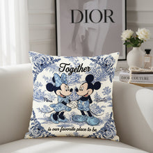 Load image into Gallery viewer, Together: Our Favorite Place to Be - Sweetheart Couple Square Pillow - Personalized Gifts for Couples Pillow PopCulturePrints
