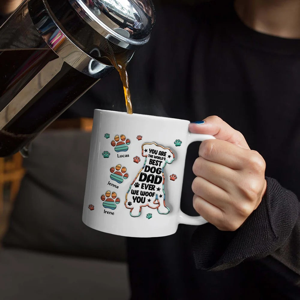 Happy Father's Day To A Pawsome Dad - Personalized 3D Inflated Effect Mug Mug PopCulturePrints