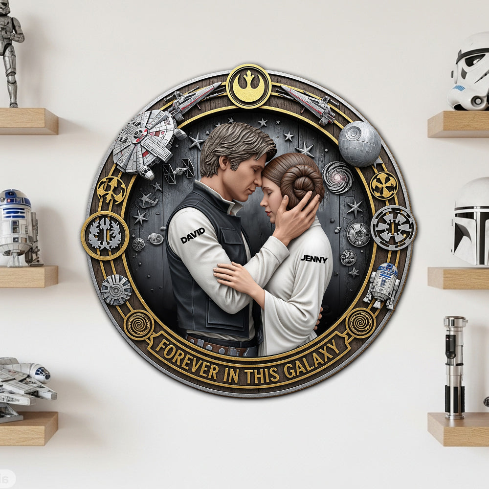 Forever In This Galaxy - Personalized Wood Sign for Couples Wood Sign PopCulturePrints