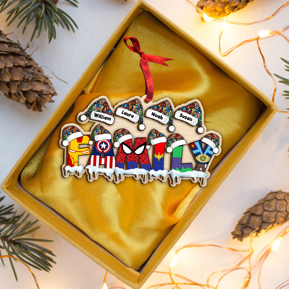 Personalized Superhero Family Christmas Ornament Ornament PopCulturePrints