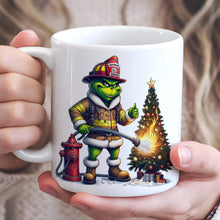 Load image into Gallery viewer, Personalized Firefighter Holiday Magic Mug Coffee Mug PopCulturePrints

