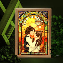 Load image into Gallery viewer, Personalized Kissing Couple Light Frame - Til Death Star Light Picture Frame PopCulturePrints

