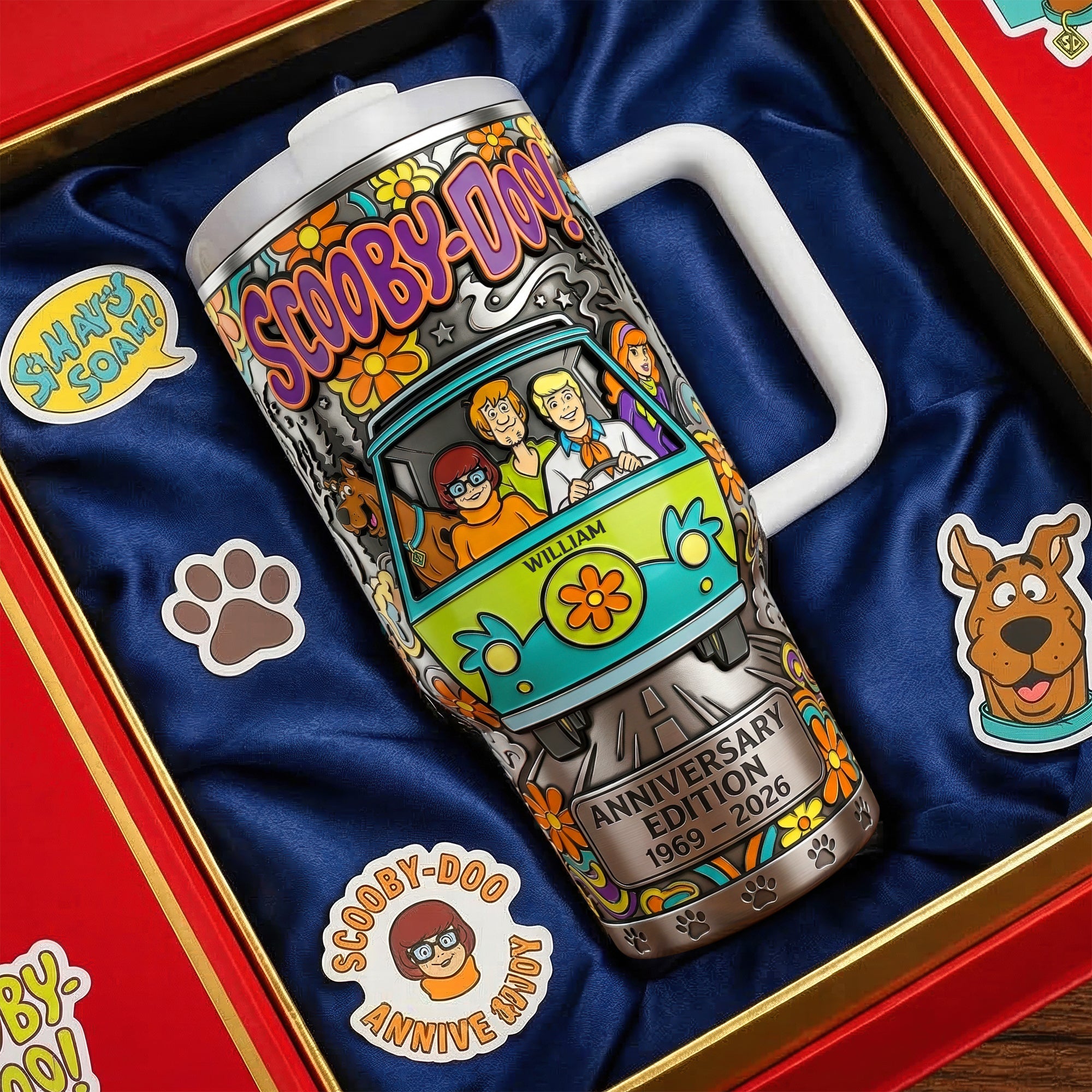 Scooby-Doo Anniversary Edition Funny Pup Tumbler - Personalized Gifts for Fans Tumbler Cup PopCulturePrints