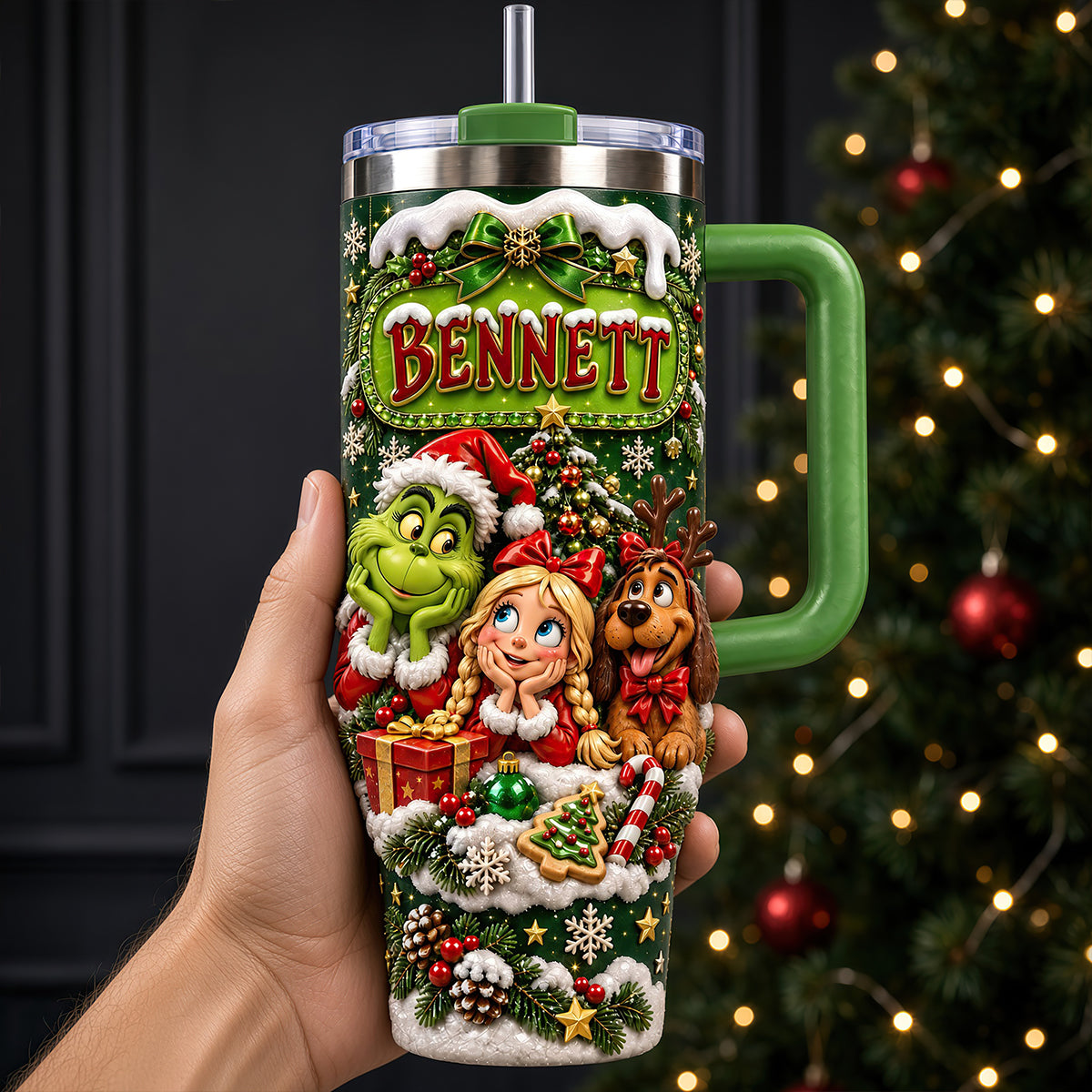 "Spread Holiday Cheer with a Smile!" - Cute Holiday Mischief Tumbler - Personalized Christmas Gift for Family, Friends, Kids, and Everyone Tumbler Cup PopCulturePrints