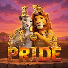 Load image into Gallery viewer, “Celebrating Family Love” - Personalized Lion Family Acrylic Plaque - Unique Gifts for Parents, Kids &amp; Family Members Shaped Plaques PopCulturePrints
