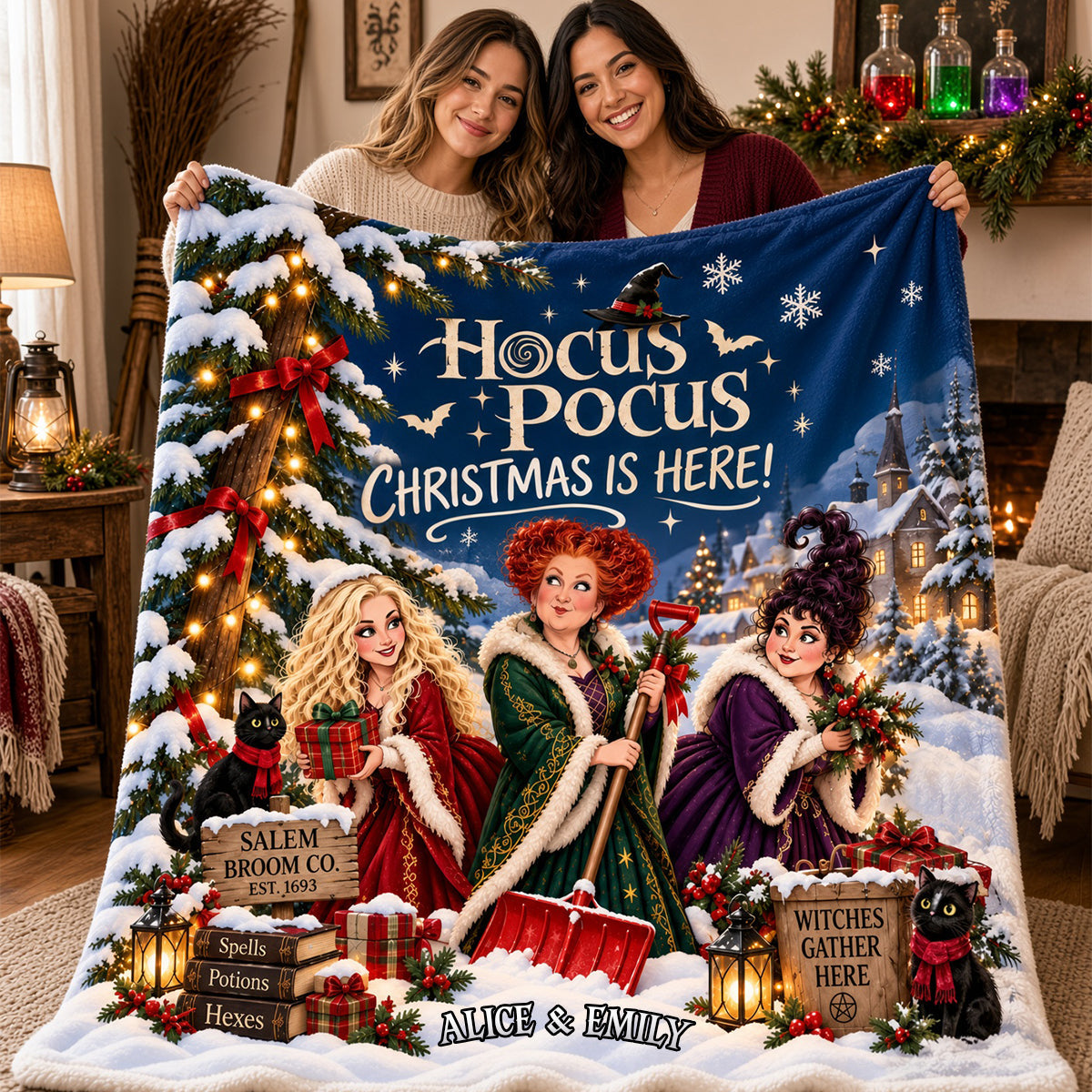 Christmas Witchcraft Blanket - Personalized Gifts For Witch Lovers 04qhdh081026 Blanket PopCulturePrints