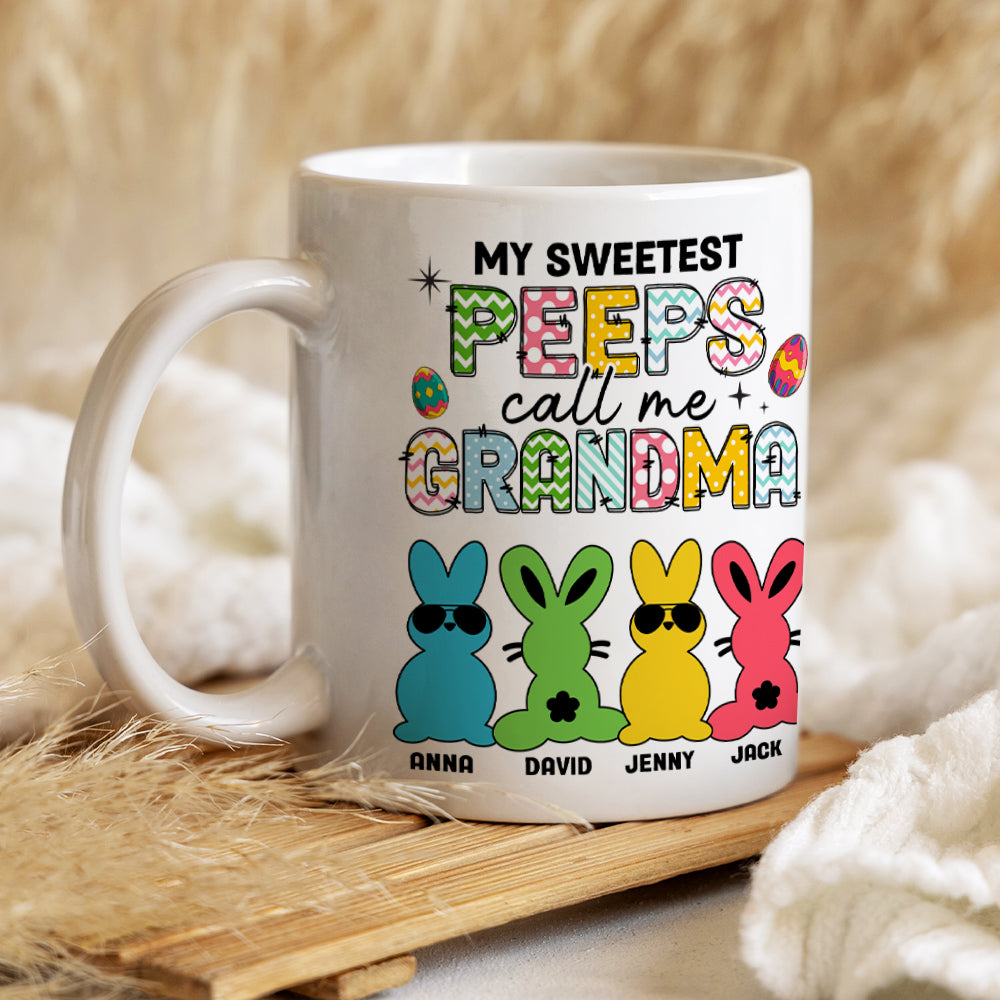 Personalized Easter Coffee Mug for Grandma - My Sweetest Peeps Coffee Mug PopCulturePrints