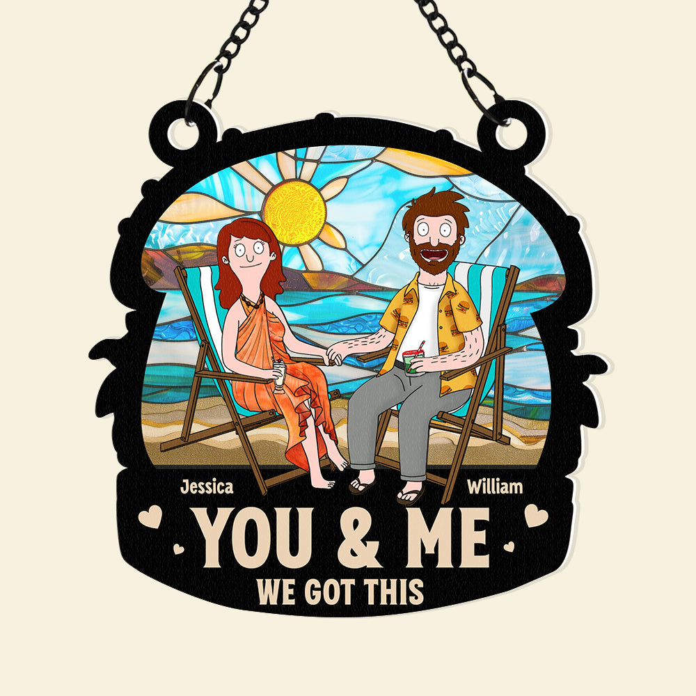 Personalized Summer Beach Couple Suncatcher | Unique Valentine’s Day Gifts Ornament PopCulturePrints
