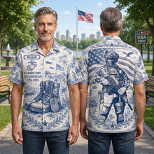 Load image into Gallery viewer, “Celebrate Freedom: 250 Years of Valor” - Personalized Veteran Hawaiian Shirt - Gifts for Veterans and Patriotic Americans Hawaiian Shirts PopCulturePrints
