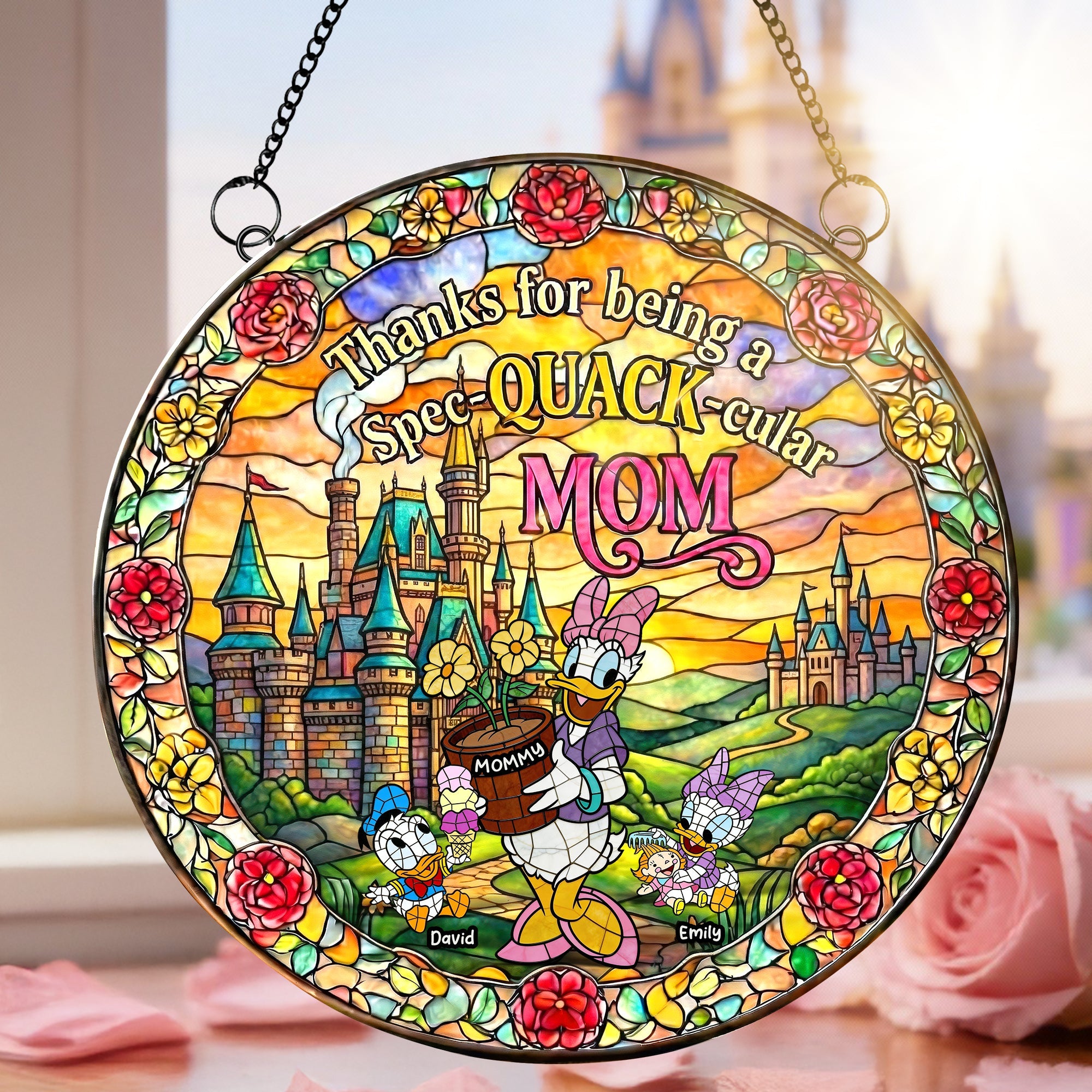 Thanks for Being a Spec-QUACK-ular MOM - Personalized Suncatcher Ornament for Mother's Day Ornament PopCulturePrints