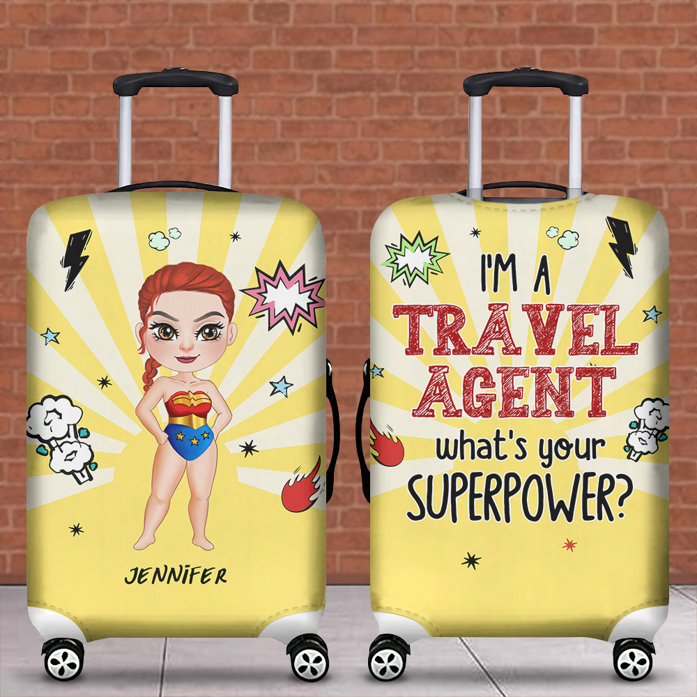 Personalized Travel Agent Superpower Luggage Cover Luggage Covers PopCulturePrints