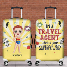 Load image into Gallery viewer, Personalized Travel Agent Superpower Luggage Cover Luggage Covers PopCulturePrints
