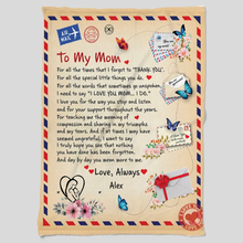 Load image into Gallery viewer, Heartfelt Letter to Mom Personalized Christmas Blanket Blanket PopCulturePrints
