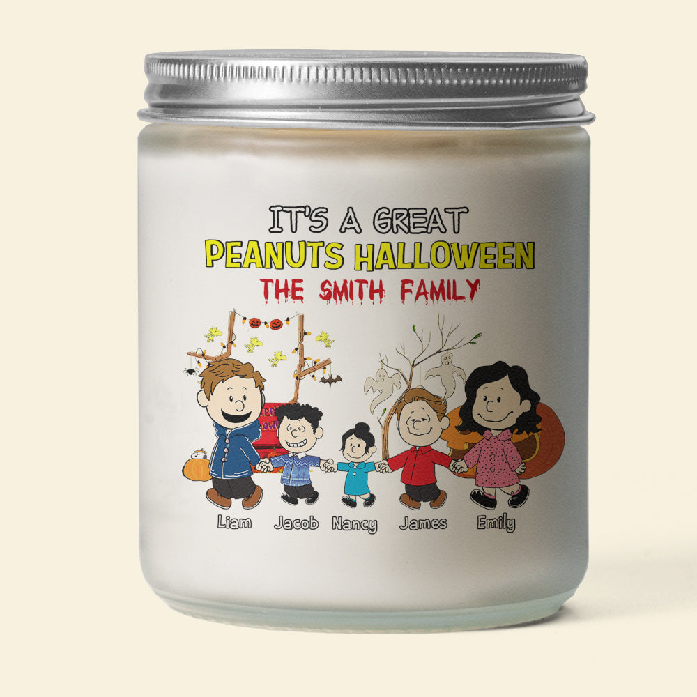 Personalized Peanuts Halloween Family Candle