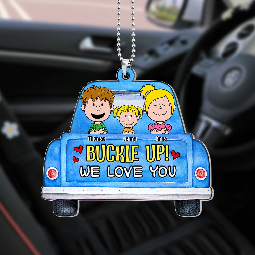 Personalized Car Hanging Ornament - Adorable Kids Design - Gifts for Dad & Mom