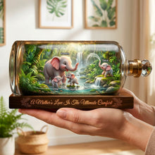 Load image into Gallery viewer, "A Mother's Love Is The Ultimate Comfort" - Personalized Elephant Family Acrylic Plaque - Gift for Mom, Grandma &amp; More Shaped Plaques PopCulturePrints
