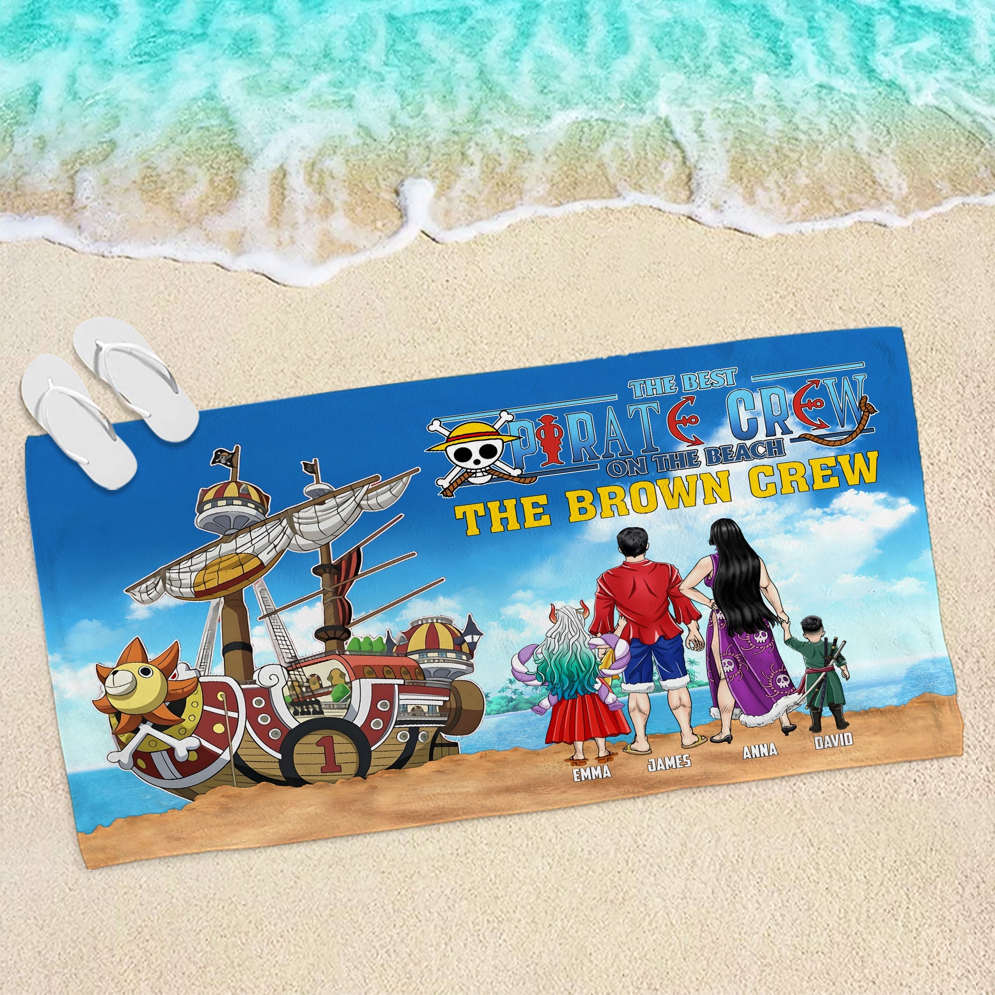 Personalized Pirate Family Beach Towel Beach Towel PopCulturePrints