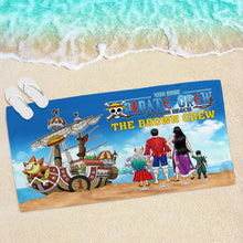 Load image into Gallery viewer, Personalized Pirate Family Beach Towel Beach Towel PopCulturePrints
