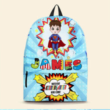 Load image into Gallery viewer, Custom Superhero Kids Backpack - Personalized School Bag Backpack PopCulturePrints
