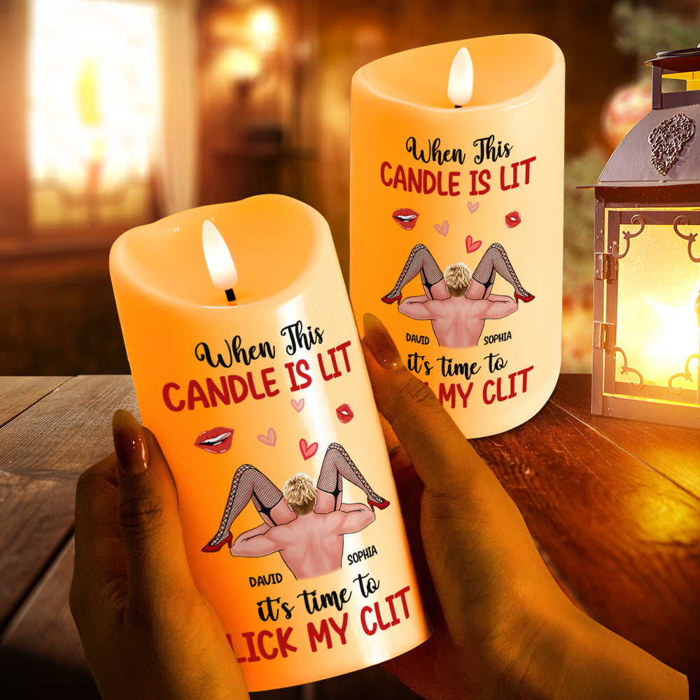 Playful Personalized LED Candle for Couples - Perfect Christmas Gift & Valentine's Day Gifts Led Candle PopCulturePrints