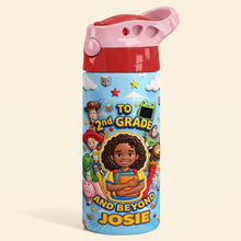 Load image into Gallery viewer, “Adventure Awaits!” Personalized Little Adventurer Kids Tumbler - Custom Photo Back to School Gift
