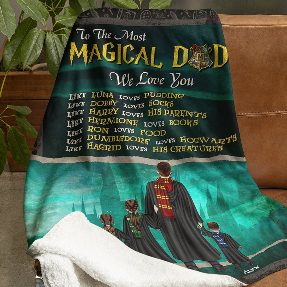 Personalized Magical Dad Blanket - Harry Potter Inspired