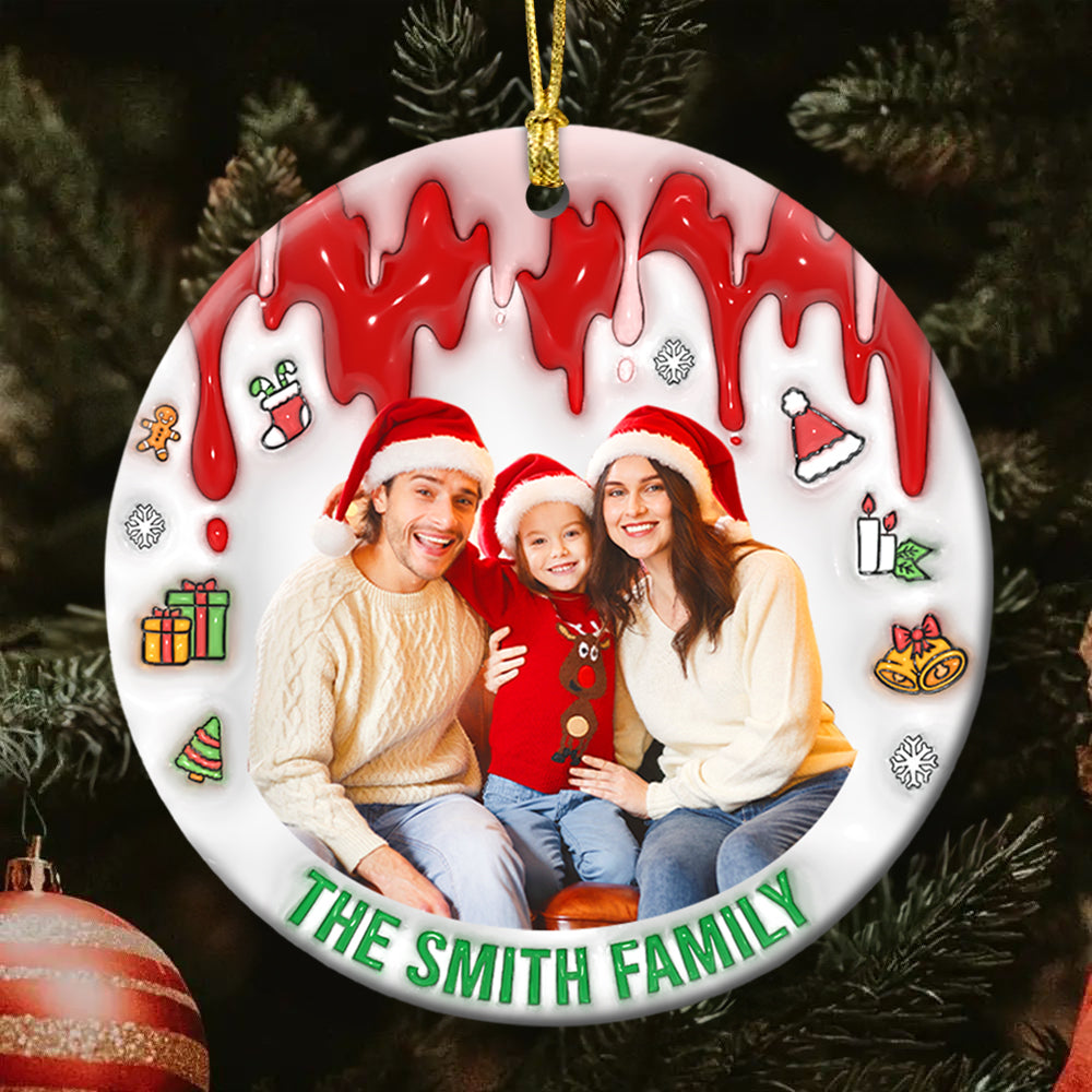 Custom Family Christmas Photo Ornament Ornament PopCulturePrints