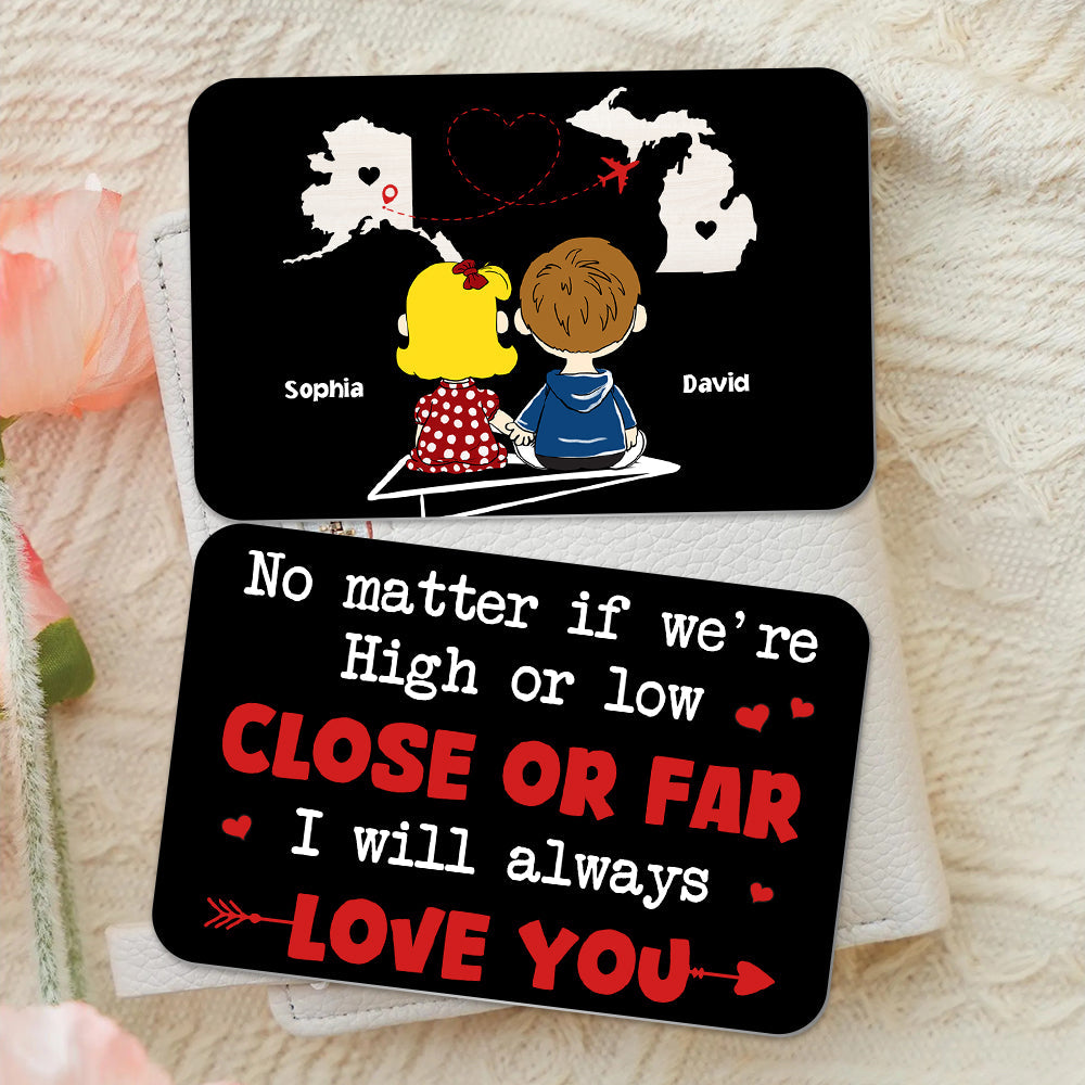 Personalized Love Wallet Card for Couples - Close or Far Wallet Card PopCulturePrints