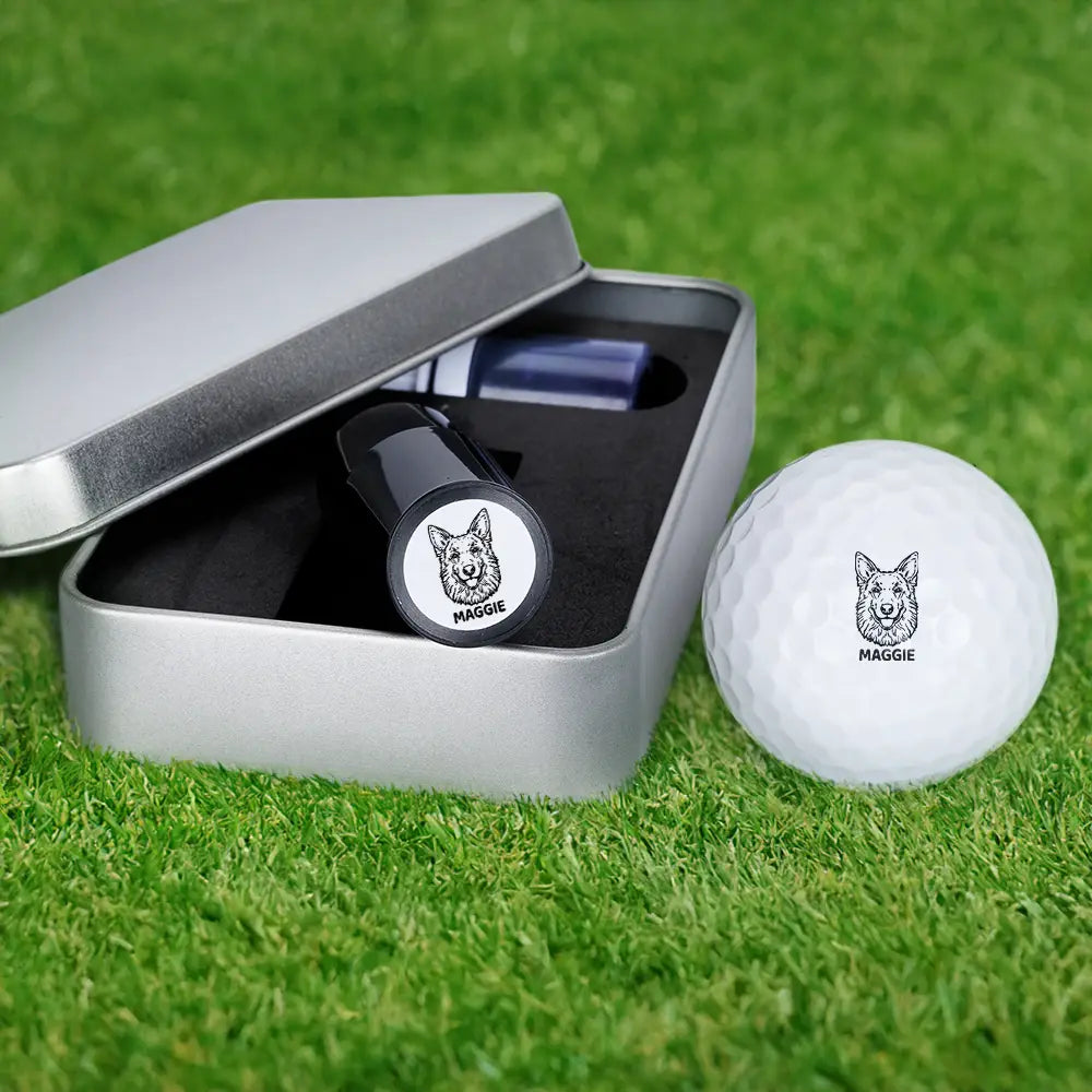 Dogs Make Me Happy - Personalized Golf Ball Stamp - Perfect Gift for Dog Lovers Golf Ball Stamp PopCulturePrints