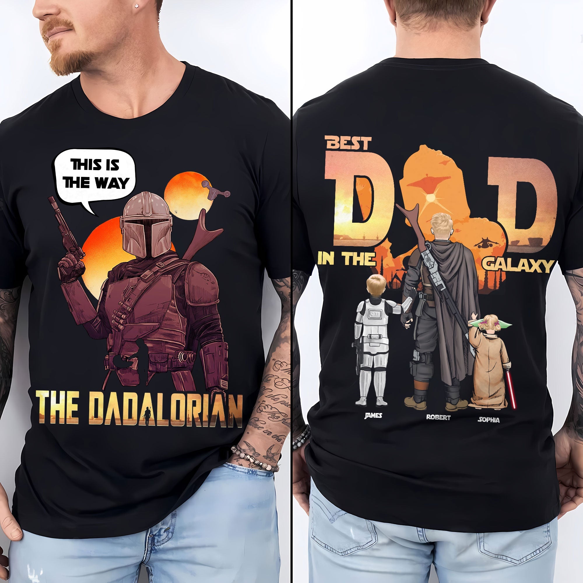 “This is the Way” - Galaxy Dad Shirt - Personalized Gifts for Dad, Grandpa & More! Shirts PopCulturePrints