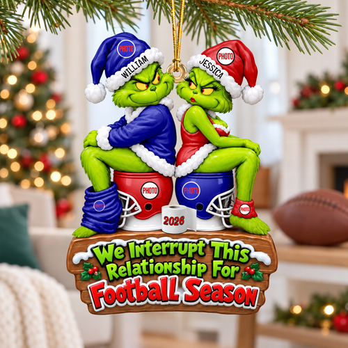 We Interrupt This Relationship for Football Season - Personalized Gift for Sport-Loving Couples Ornament PopCulturePrints