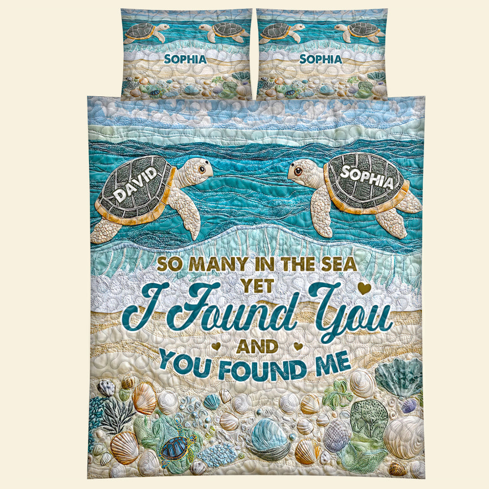 Personalized Couple Quilt Bed Set - 'I Found You' Design Blanket PopCulturePrints