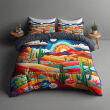 Load image into Gallery viewer, Vibrant Cactus Quilt Bed Set Blanket PopCulturePrints
