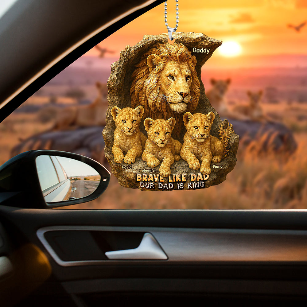Brave Like Dad - Personalized Car Ornament for Dads and Family Ornament PopCulturePrints