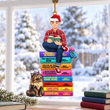 Load image into Gallery viewer, "Ignite Your Imagination" - Personalized Mystical Bookish Adventure Ornament - Custom Gift for Book Lovers Ornament PopCulturePrints
