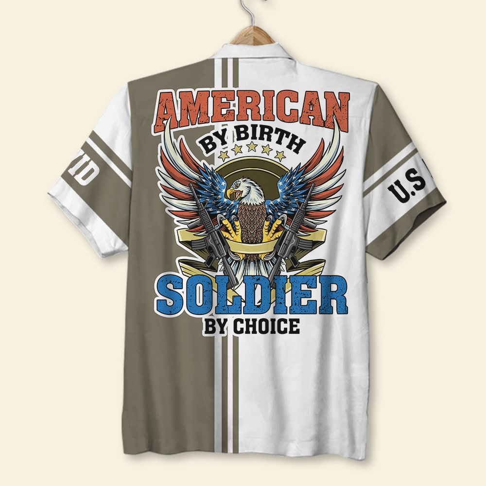 Personalized 'American Soldier' Hawaiian Shirt - Custom Military Pride Design