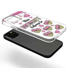 Load image into Gallery viewer, This Mom Belongs To - Personalized Heart Icon 3D Inflated Effect Phone Case Clear Phone Case PopCulturePrints
