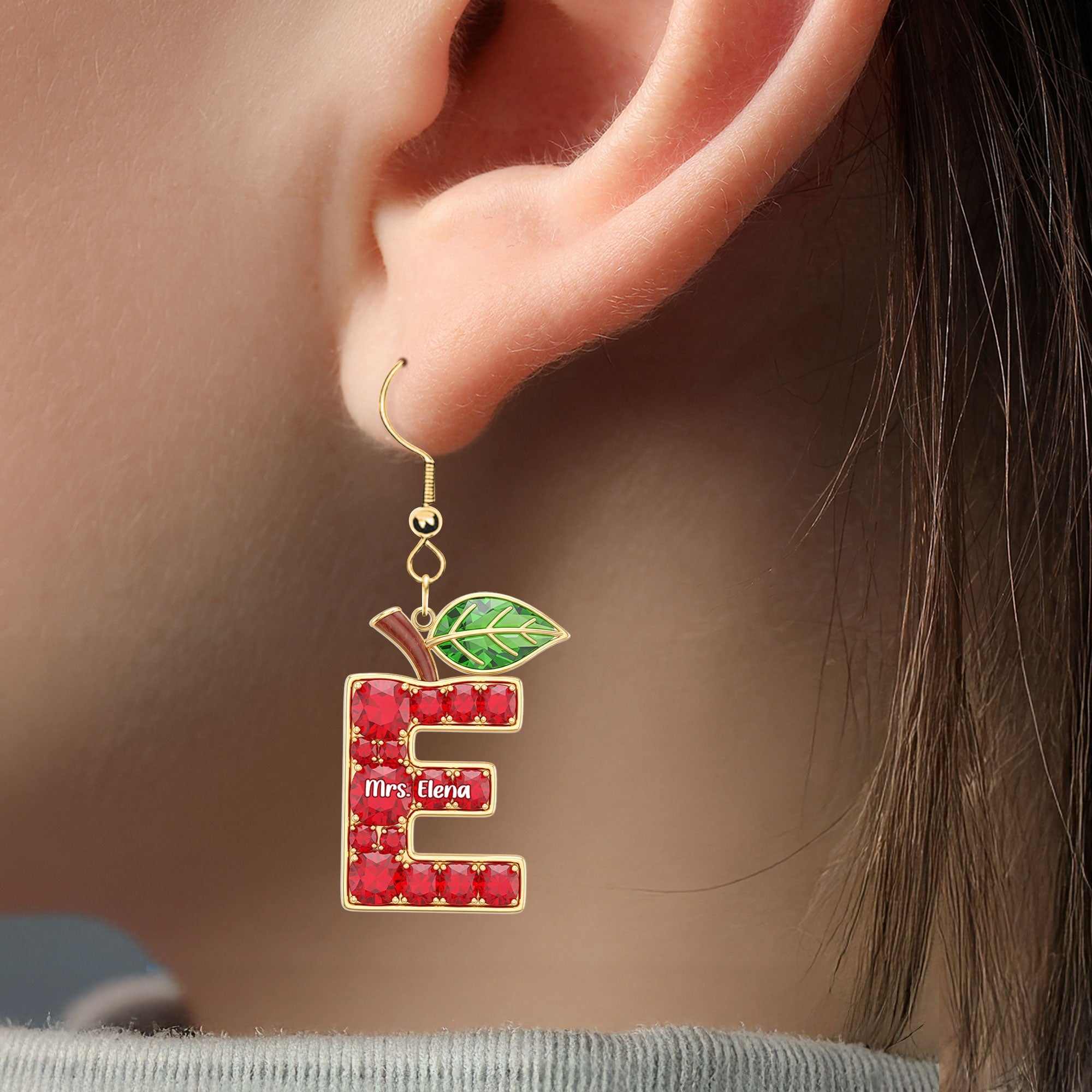 "A Touch of Creativity, Perfectly Personalized" - Cute Teacher Earrings, Custom Gift for Educators Earrings PopCulturePrints