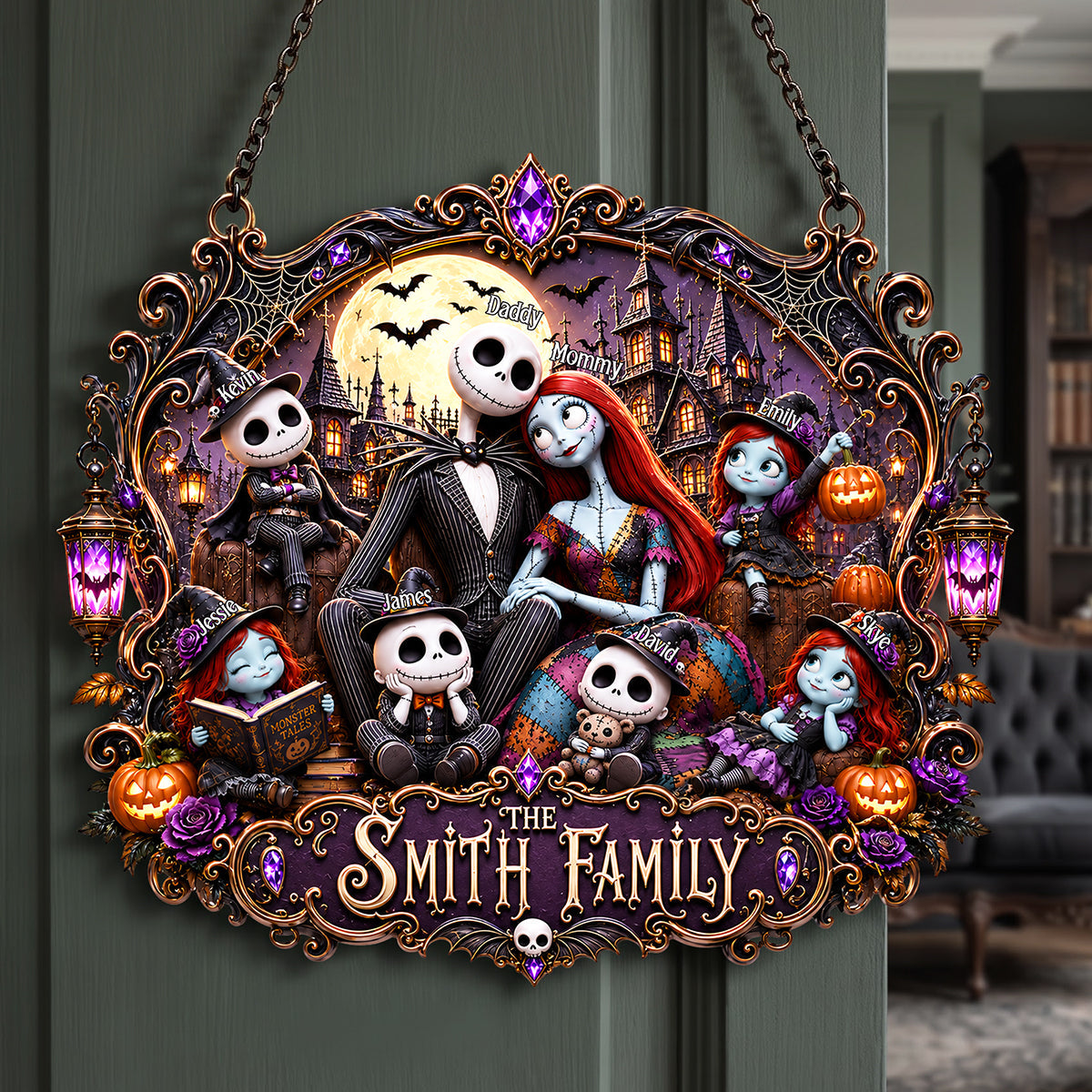 Spooky Family Acrylic Sign - Personalized Halloween Gifts For Family 02tyta070926 Acrylic Sign PopCulturePrints