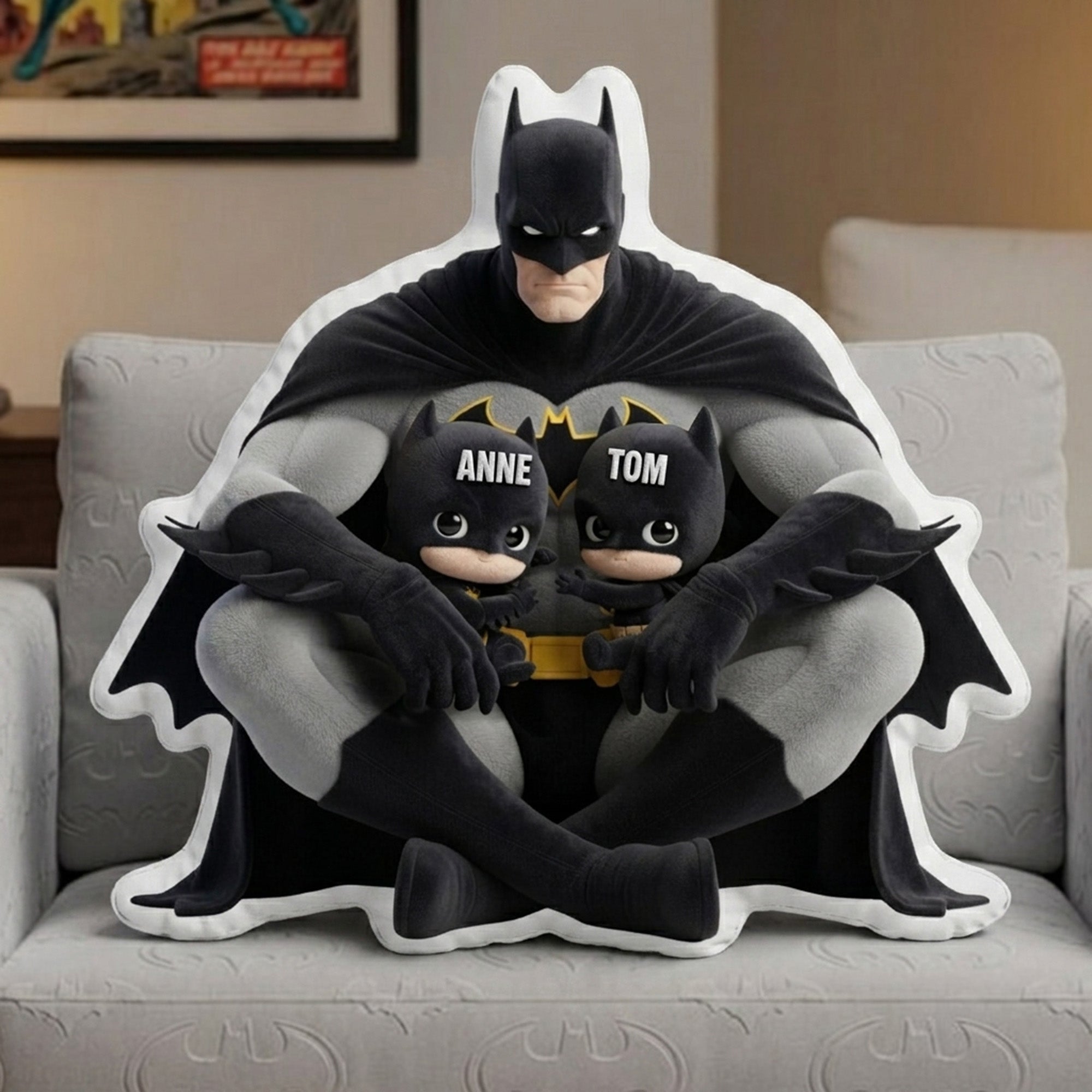 “Every Hero Needs Their Sidekicks” - Custom Shape Pillow for Dads - Personalized Gifts for Dads, Grandpas, and More Pillow PopCulturePrints